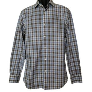 Banana Republic Non-Iron Slim Fit Medium Plaid Button Down Long Sleeve Shirt